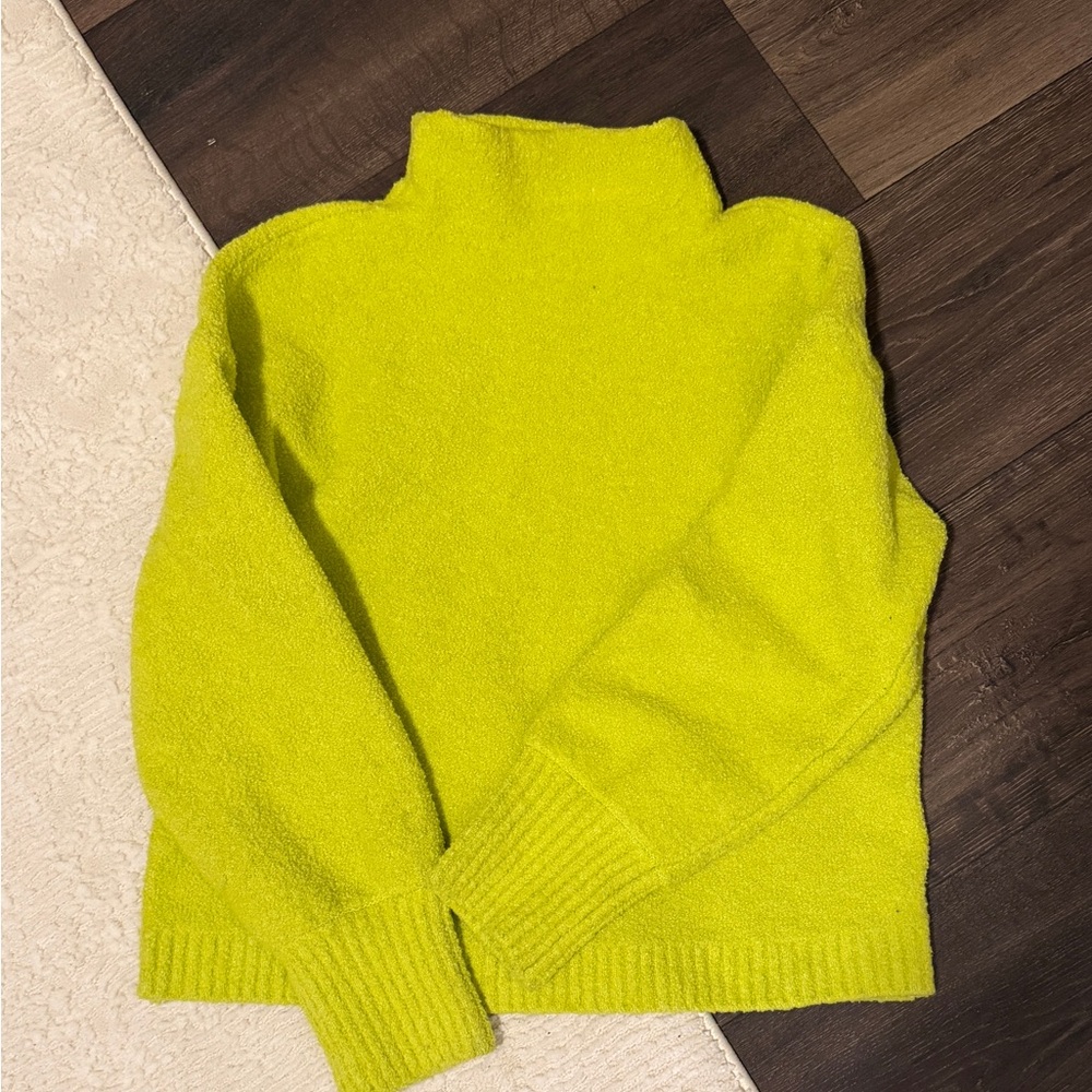 Marled Bright Yellow Mockneck Sweater